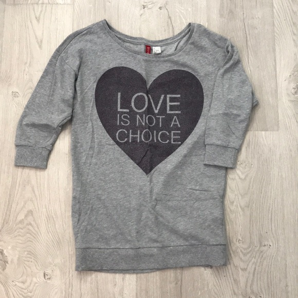H&M Sweaters - NWOT H&M Love is Not a Choice Grey sweatshirt - 2